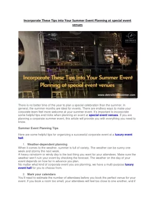 incorporate these tips into your summer event