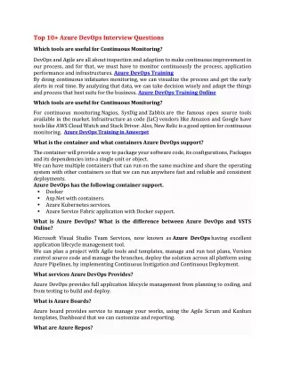 top 10 azure devops interview questions