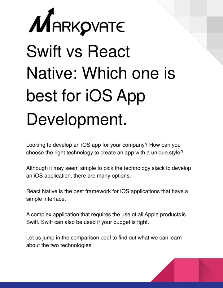 swift vs react native which one is best for ios app