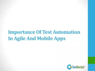 importance of test automation in agile and mobile apps