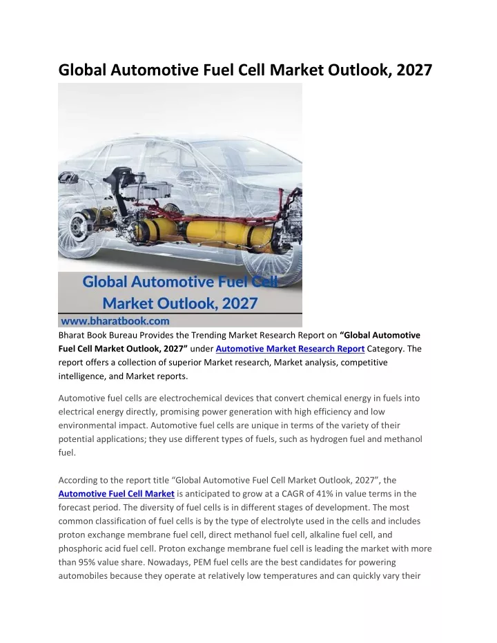 global automotive fuel cell market outlook 2027