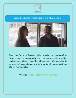 Video Production Professional | C-istudios.com