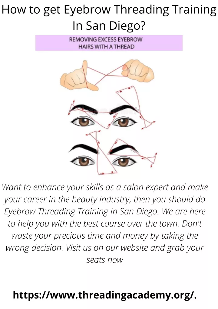 how to get eyebrow threading training in san diego