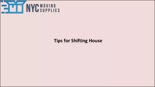 Tips for Shifting House