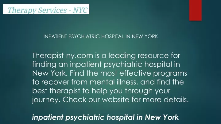 inpatient psychiatric hospital in new york