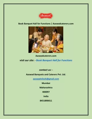book banquet hall for functions aaswadcaterers com