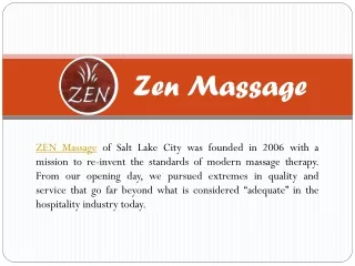 Experience quality Massage in salt lake city | Zen Massage