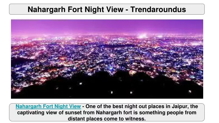 nahargarh fort night view trendaroundus