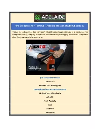 fire extinguisher testing adelaidetestandtagging