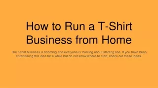 how to run a t shirt business from home