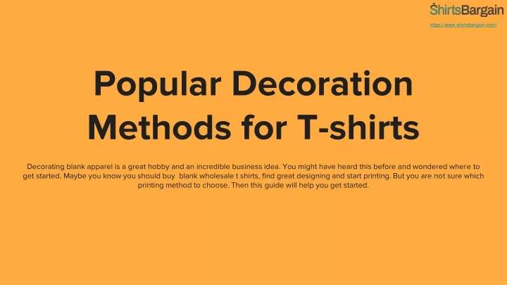 popular decoration methods for t shirts
