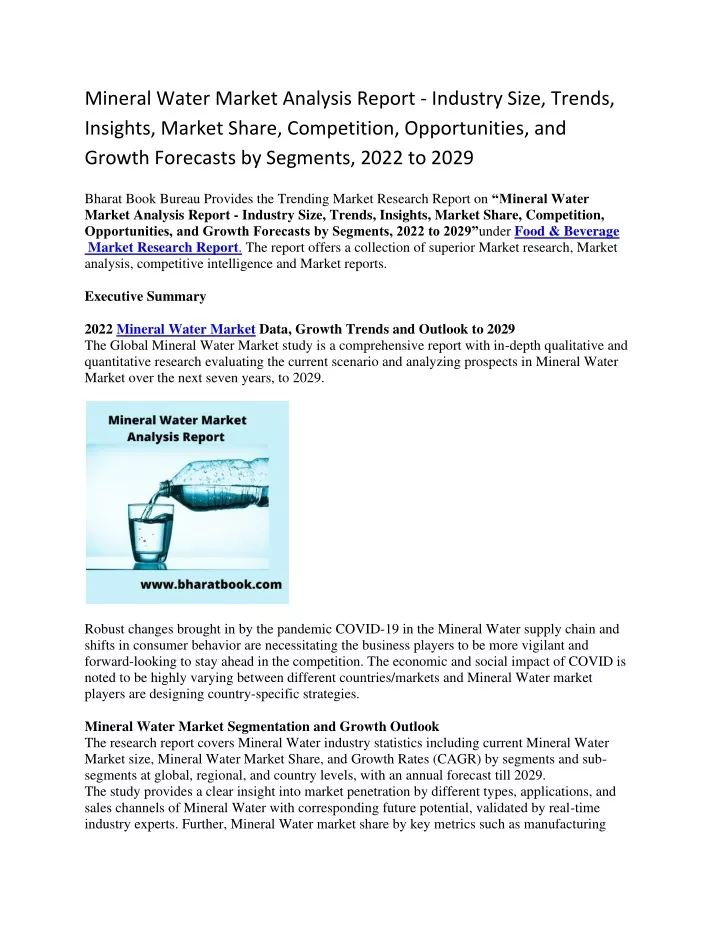 PPT - Mineral Water Market Analysis Report - Industry Size, Trends ...