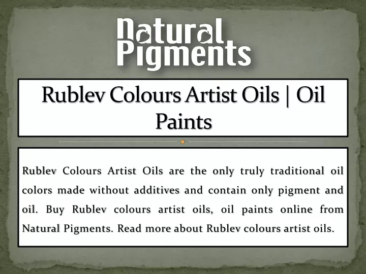 rublev colours artist oils oil paints