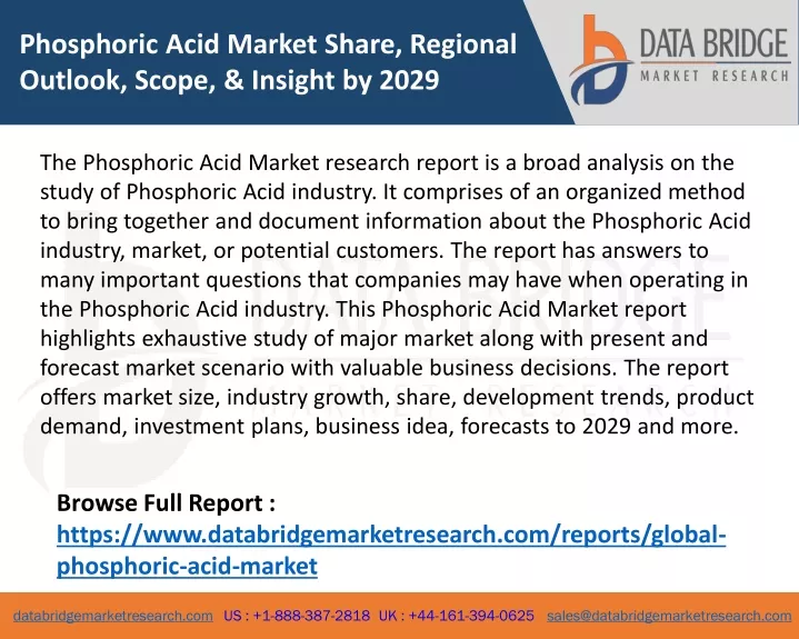 phosphoric acid market share regional outlook