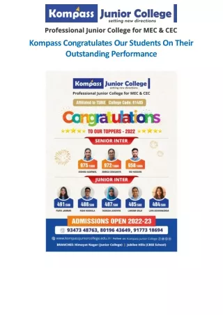 Kompass Congratulates Our Students On Their Outstanding Performance