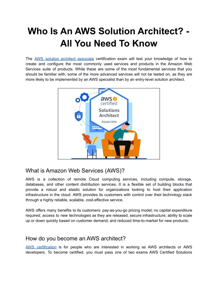 who is an aws solution architect all you need