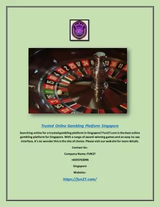 trusted online gambling platform singapore