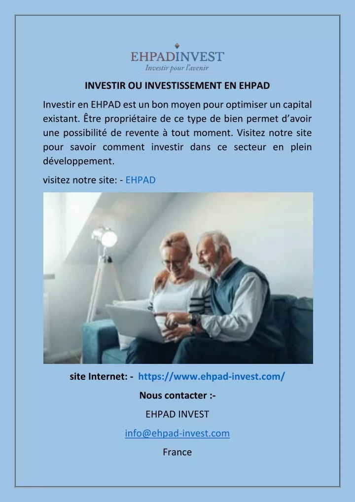 investir ou investissement en ehpad