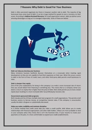 7 reasons why debt is good for your business