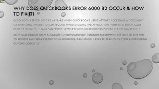 why does quickbooks error 6000 82 occur how to fix it