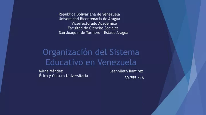 organizaci n del sistema educativo en venezuela