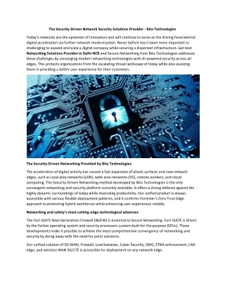 The Security-Driven Network Security Solutions Provider - Bita Technologies