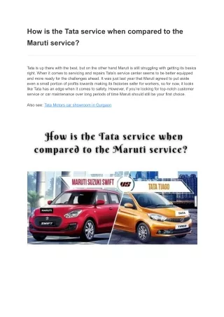 how is the tata service when compared