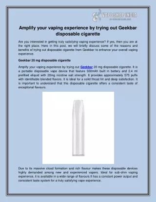 amplify your vaping experience by trying