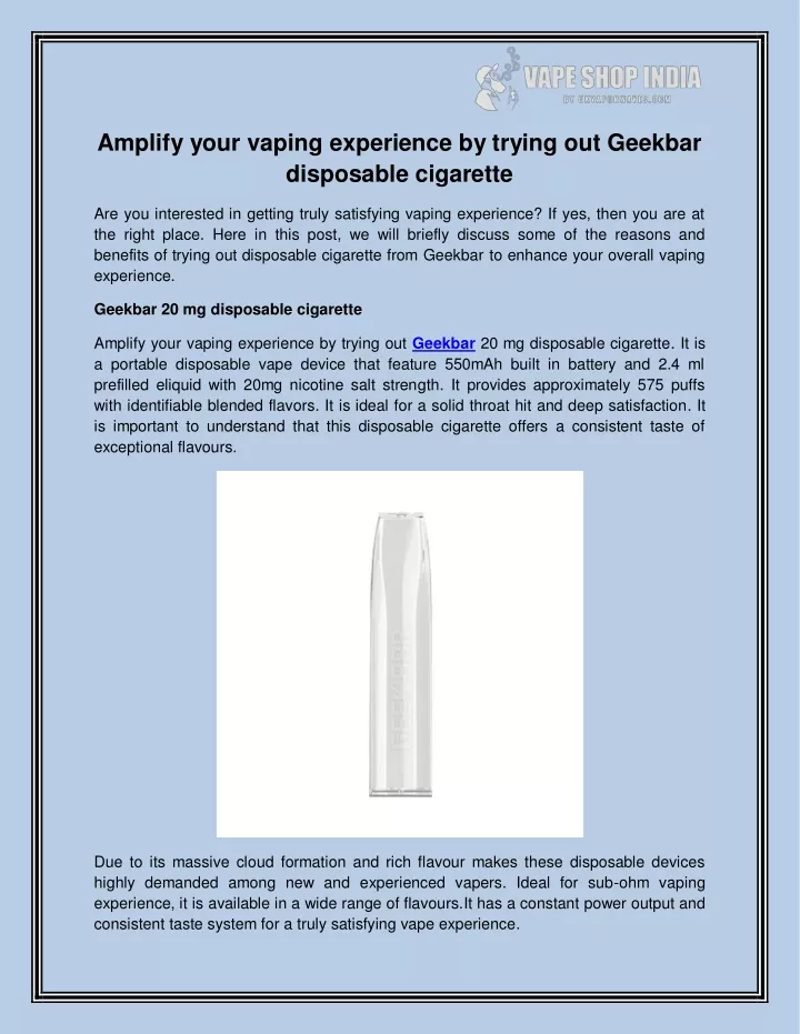 amplify your vaping experience by trying