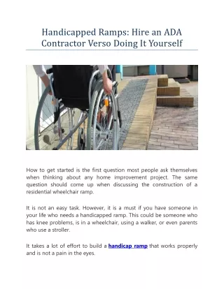 handicapped ramps hire an ada contractor verso