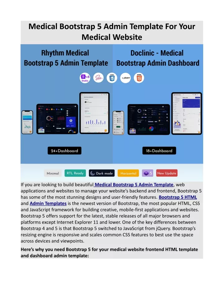 medical bootstrap 5 admin template for your