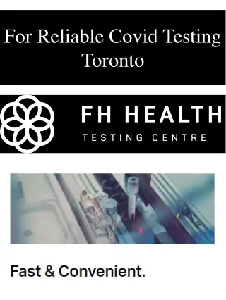 For Reliable Covid Testing Toronto