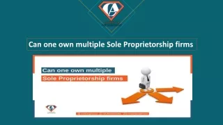 Can one own multiple Sole Proprietorship firms