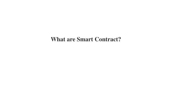 what are smart contract