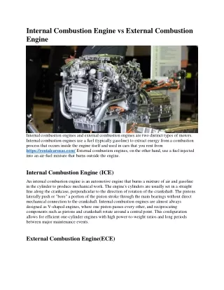 Internal Combustion Engine vs External Combustion Engine