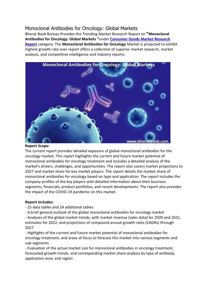 monoclonal antibodies for oncology global markets