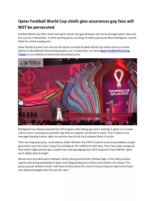 qatar football world cup chiefs give assurances