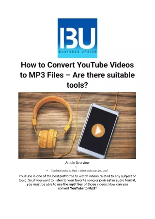 How to Convert YouTube Videos to MP3 Files