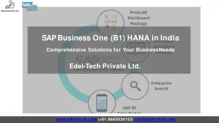 sap business one b1 hana in india comprehensive