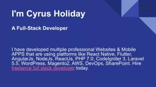 Hire freelance full stack developer for your project in 2022