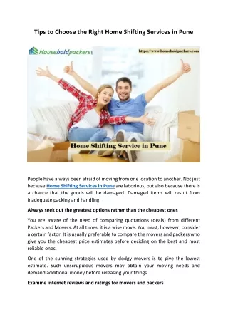 tips to choose the right home shifting services