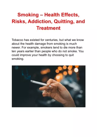 What are the Harmful Effects of Smoking on Health?