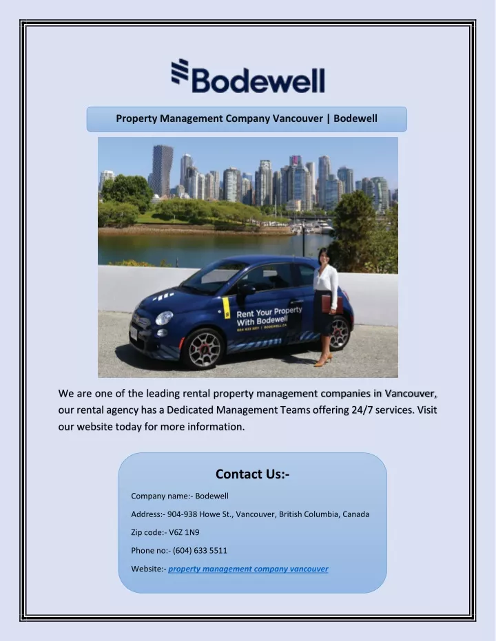 property management company vancouver bodewell