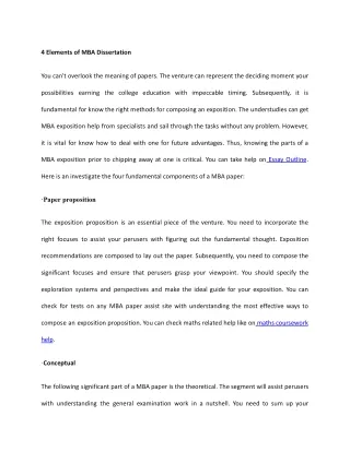 4 elements of mba dissertation