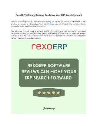 rexoerp software reviews can move your erp search