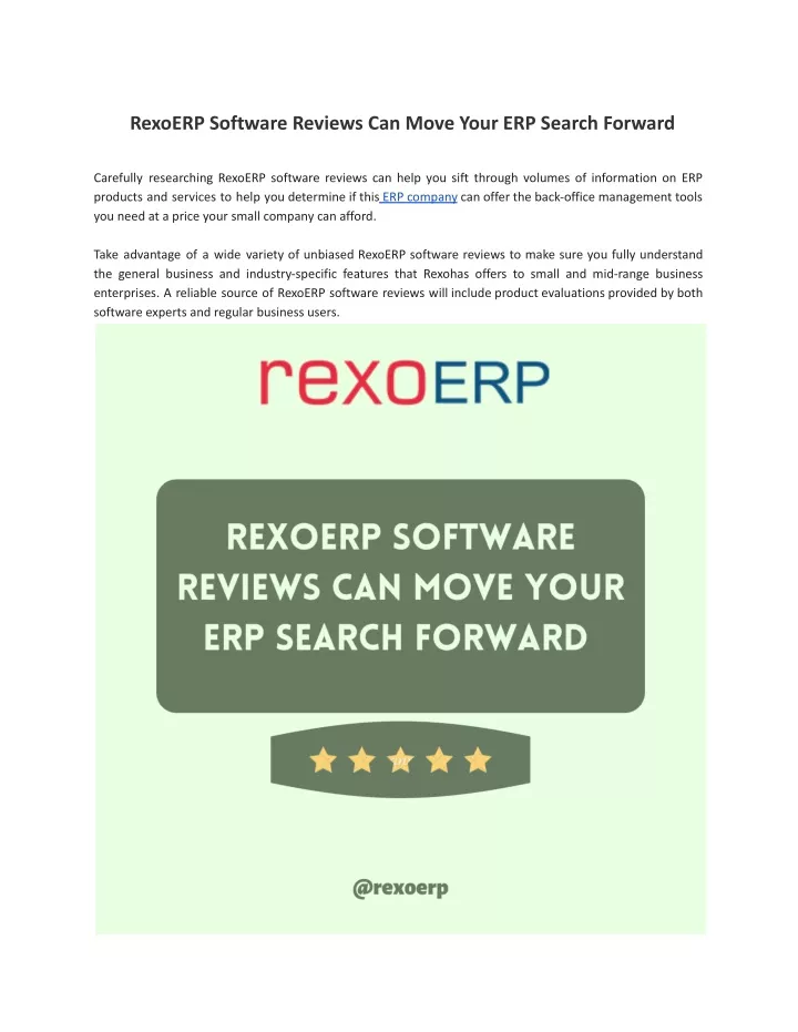 rexoerp software reviews can move your erp search