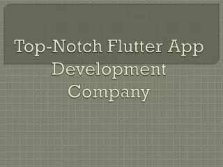 Top-Notch Flutter App Development Company
