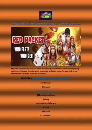 Mega888 Online Casino Malaysia | Slotkaya.com
