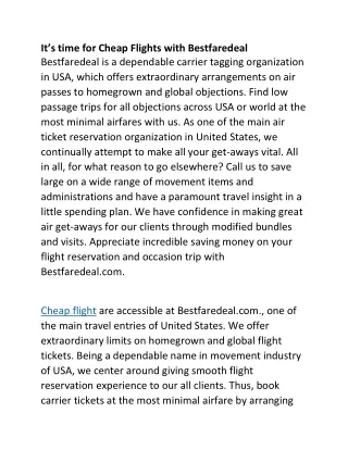 it s time for cheap flights with bestfaredeal