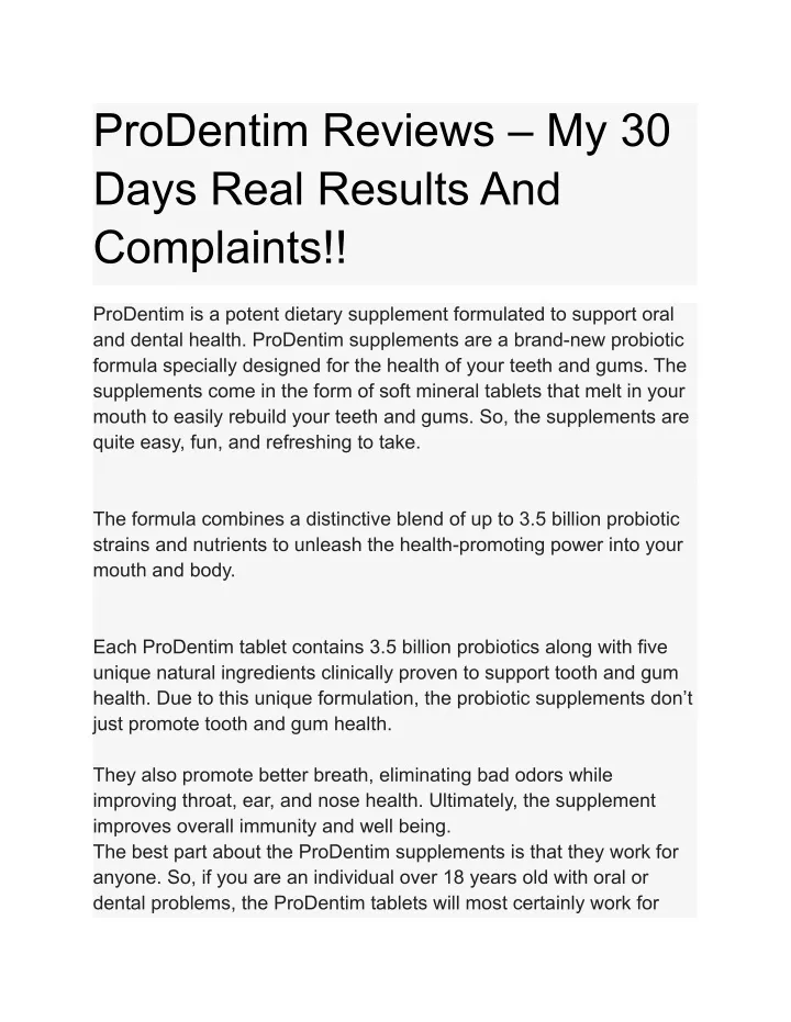 prodentim reviews my 30 days real results